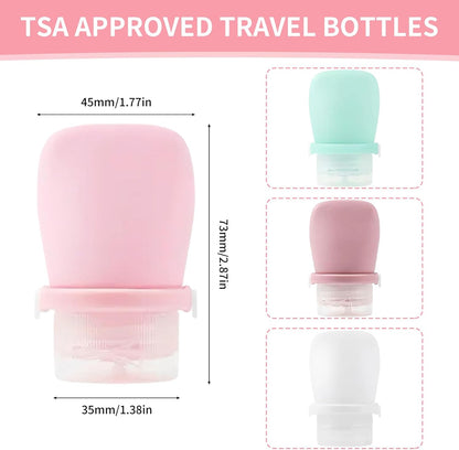 4 Pack 1oz Silicone Travel Bottles Leak Proof Squeeze Bottles For Toiletries Shampoo Conditioner Lotion Salad Dressing Travel Size Containers