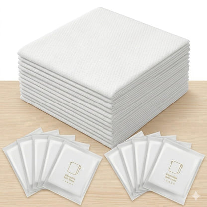 Disposable Bath Towel, Big Shower Towels, Portable Package for Travel,Hotel, Trip, Camping Use. Soft and Large Luxury Body Towels, 27.5 x 55 inch, White, 15 Pack