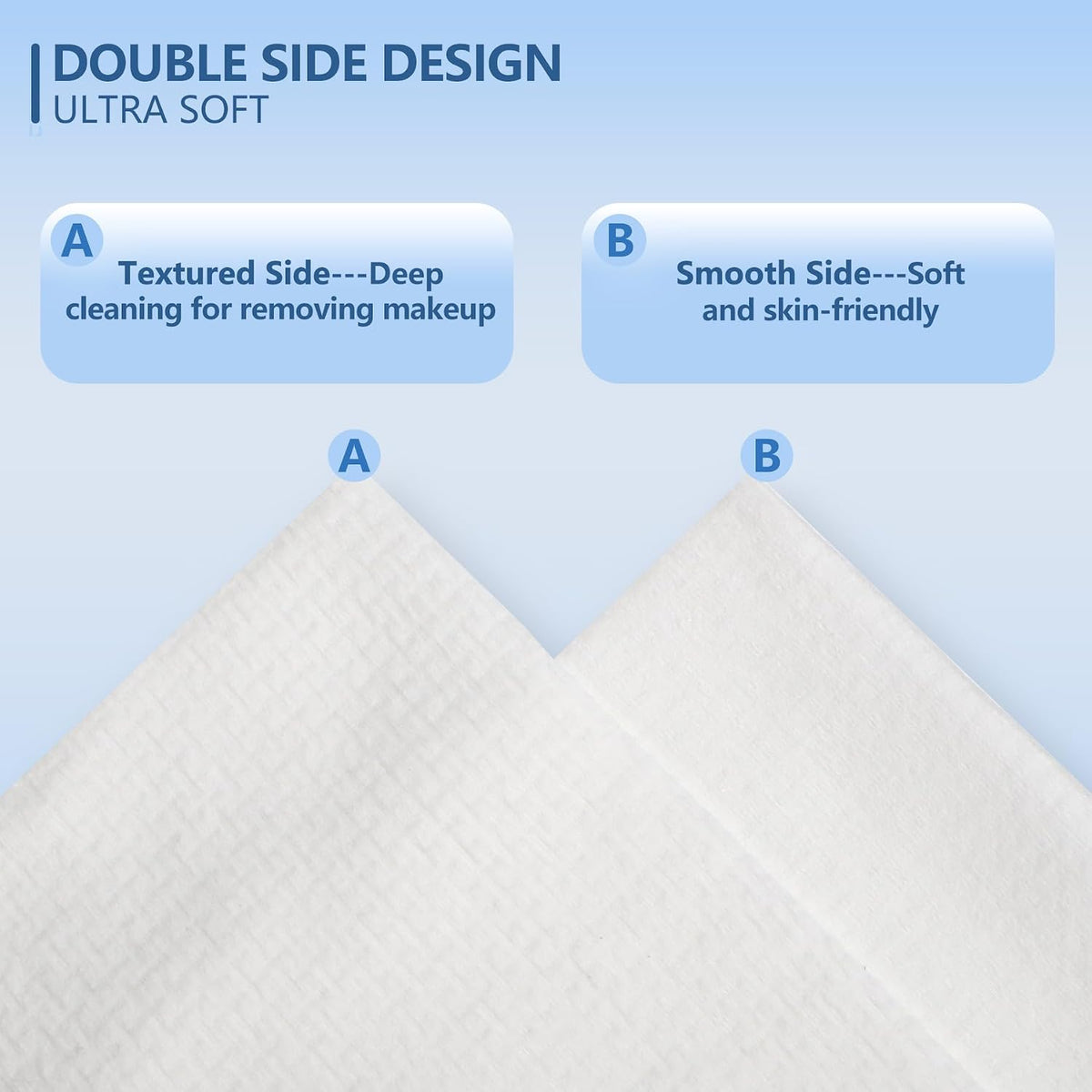 Disposable Face Towels Travel, 12"x12" Extra Large Face Towelettes, Ultra‑Soft Minimal‑Lint Facial Towels for Sensitive Skin, Makeup Remover Dry Wipes, 20 Count (1 Pack)