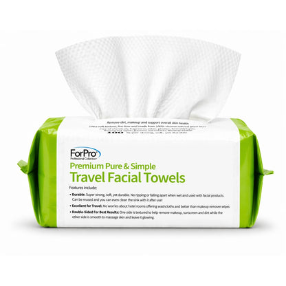 ForPro Pure & Simple XL Facial Towels, 50ct, 10"x11.5", Vegan, Cruelty-Free