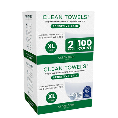 Reduces Fine Lines and Wrinkles in 6 weeks or Less, CLEAN SKIN CLUB Healthy Aging Clean Towels® XL, Disposable Face Towels, XL - 1 Pack (50 count)