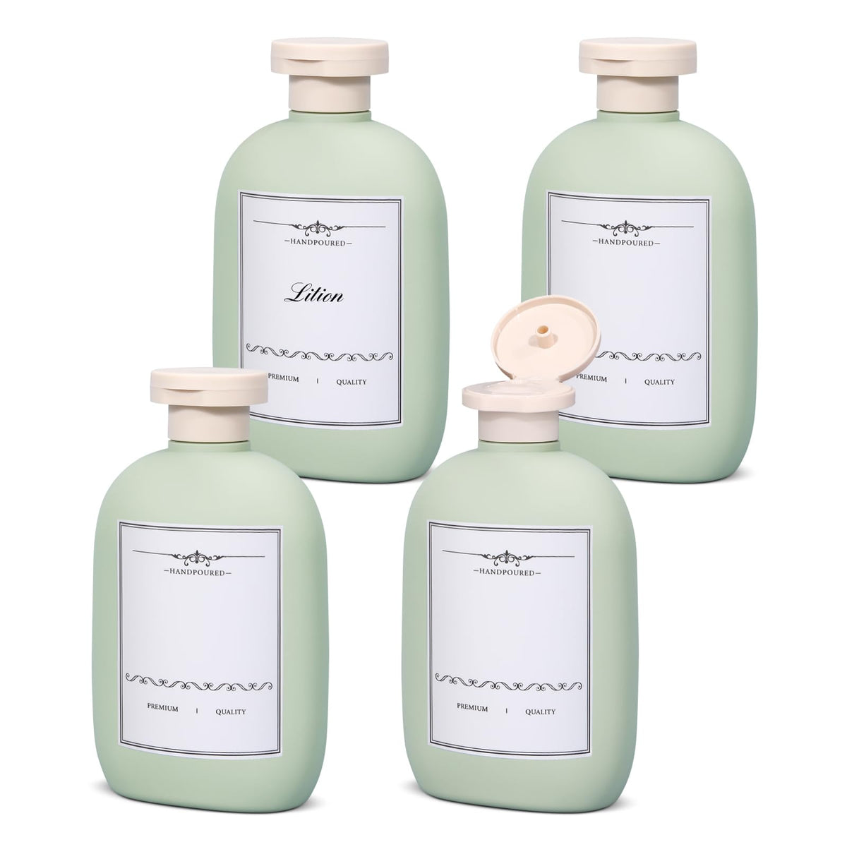 4 Pack 3.4 oz Travel Bottles, Plastic Travel Shampoo Bottles, Empty Plastic Squeeze Bottles with Flip Cap for Toiletries, Leakage-proof Travel Essentials Conditioner Bottle, Blue