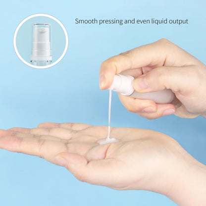 6 Pack 0.34 oz Plastic Empty Airless Pump Bottles Travel Size Refillable Leakproof Containers for Skincare Cosmetics Toiletries TSA Approved‌