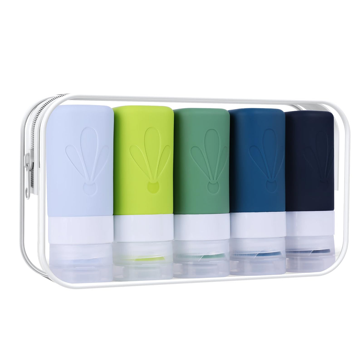 INSFIT Travel Bottles for Toiletries, TSA Approved 3oz Travel Size Toiletries, BPA Free Leak Proof Squeezable Silicone Tubes Travel Essentials for Shampoo Conditioner Lotion Soap