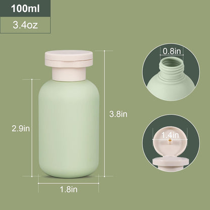ASEVAT Leak Proof Travel Bottle with Flip Cap, Shampoo and Conditioner Bottle Set, Refillable Containers for Lotion, Cream Shampoo (Green+Blue+Pink, 3.4 Ounces)