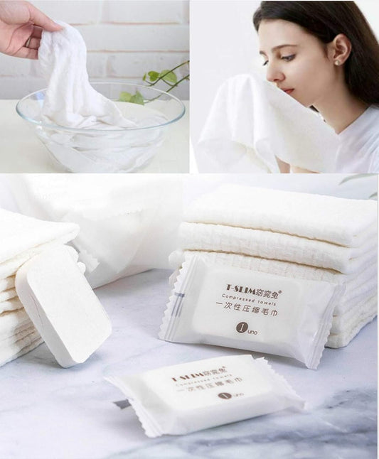 Premium Compressed Towel Tablet, Disposable Washcloths, Pure Cotton, 20PCS