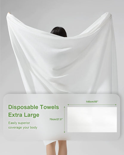 10 Pack Disposable Bath Towels Travel Towel for Body 55" x 27.5"