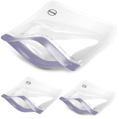 Ogato Clear Toiletry Bag, TSA Approved, 3-1-1 Compliant, Quart Size, 3-Pack
