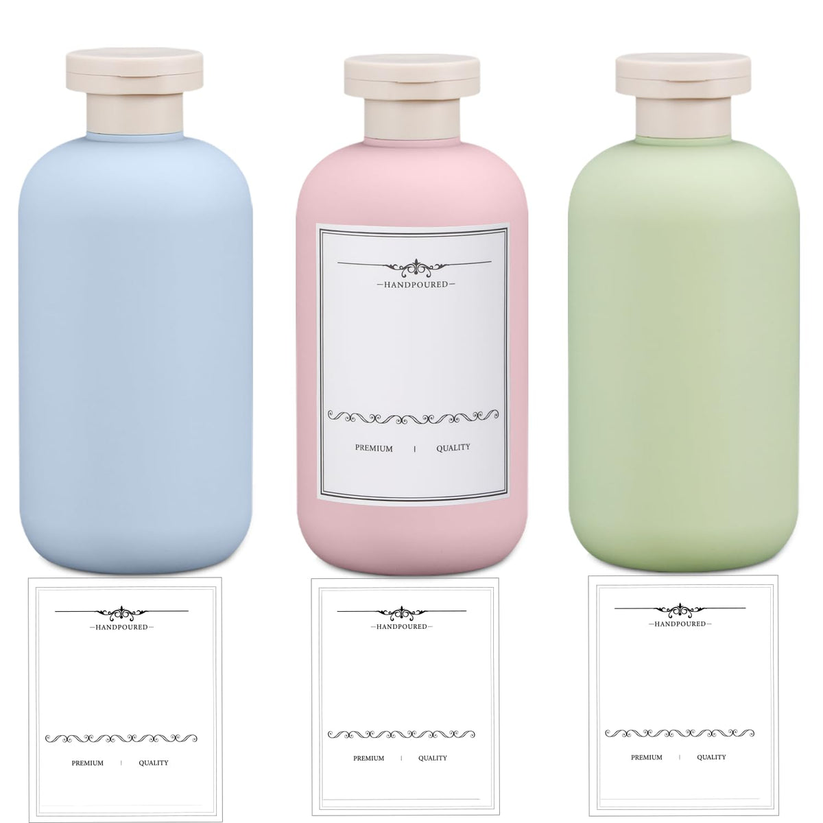 3 PACK Travel Shampoo Bottle, Empty Plastic Squeeze Bottles 6.8oz with Flip Cap, Lotion Container for Toiletries Travel Size Shampoo and Conditioner