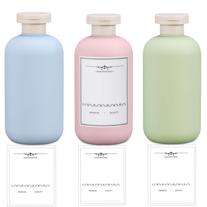 3 PACK Travel Shampoo Bottle, Empty Plastic Squeeze Bottles 6.8oz with Flip Cap, Lotion Container for Toiletries Travel Size Shampoo and Conditioner