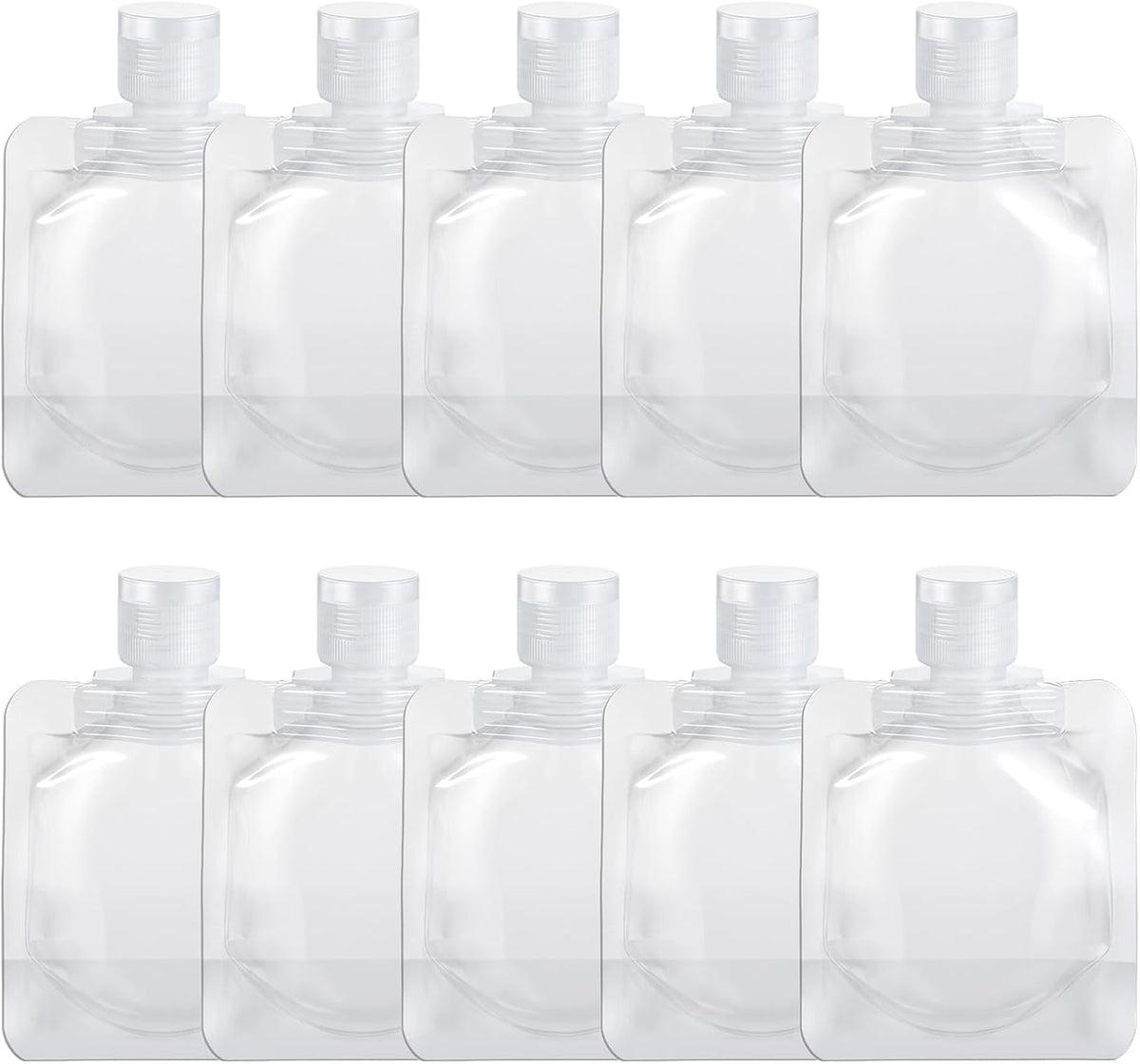 10Pcs Flat Travel Bottles 30ml Travel Pouches for Toiletries Shampoo