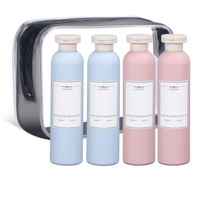 ASEVAT Leak Proof Travel Bottle with Flip Cap, Shampoo and Conditioner Bottle Set, Refillable Containers for Lotion, Cream Shampoo (Green+Blue+Pink, 3.4 Ounces)