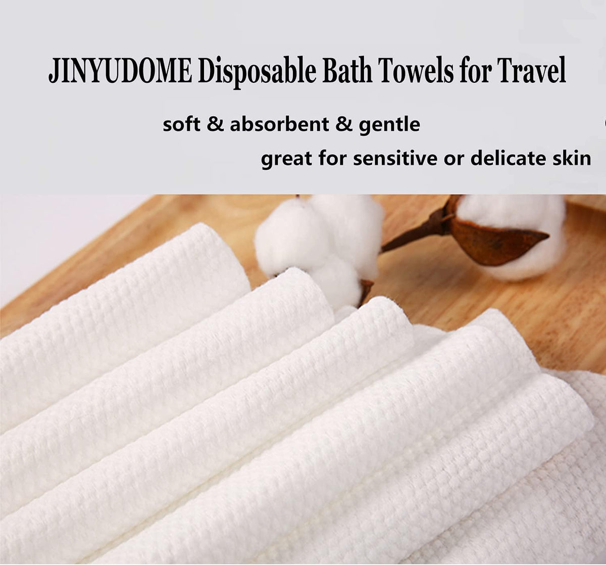 Disposable Bath Towel, Big Shower Towels, Portable Package for Travel,Hotel, Trip, Camping Use. Soft and Large Luxury Body Towels, 27.5 x 55 inch, White, 15 Pack