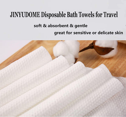 Disposable Bath Towel, Big Shower Towels, Portable Package for Travel,Hotel, Trip, Camping Use. Soft and Large Luxury Body Towels, 27.5 x 55 inch, White, 15 Pack