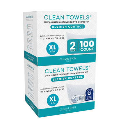 CLEAN SKIN CLUB Sensitive Skin Clean Towels® XL, Ultra-Soft Disposable Face Dry Wipes Infused with Aloe & Glycerin, XL - 1 Pack (50 count)