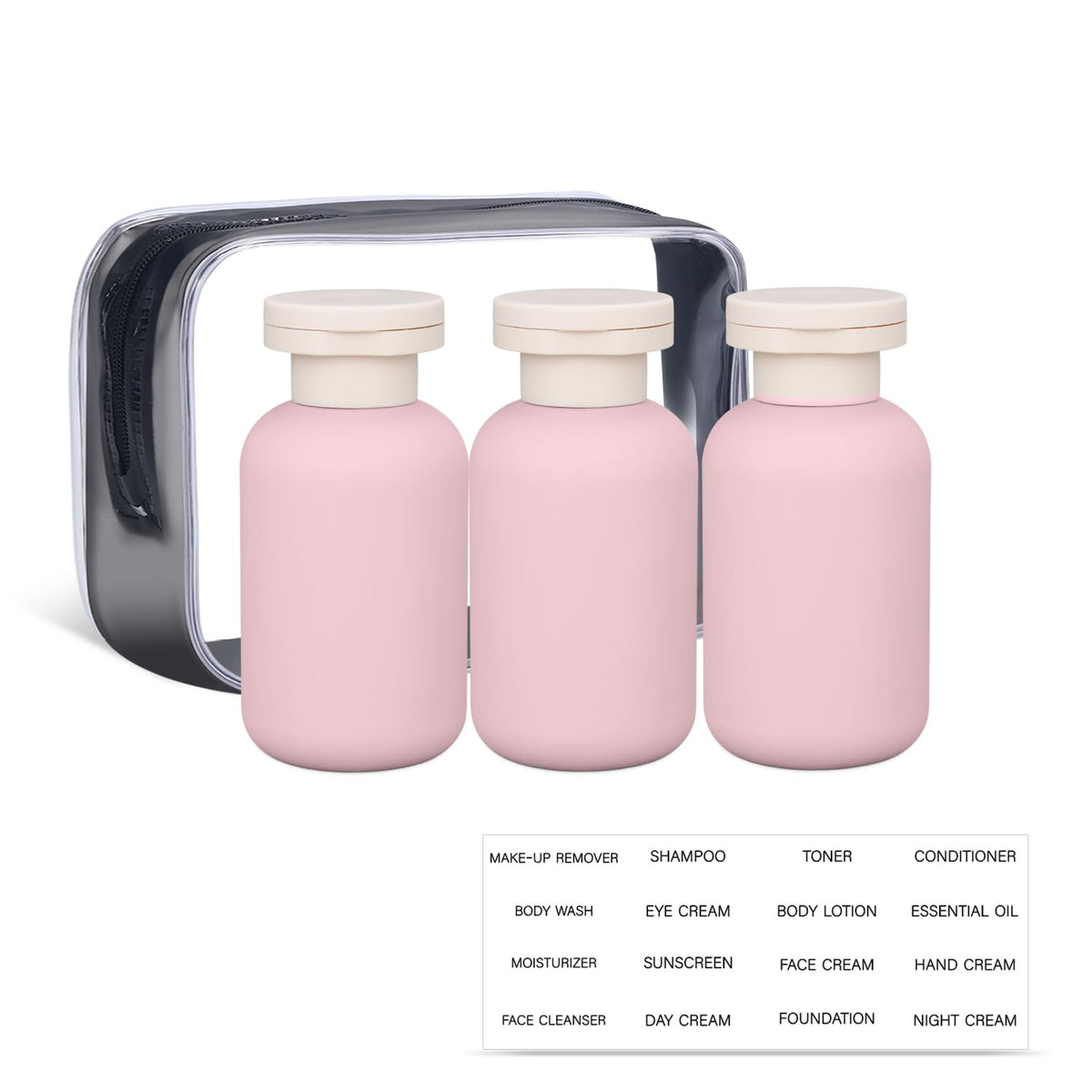 ASEVAT Leak Proof Travel Bottle with Flip Cap, Shampoo and Conditioner Bottle Set, Refillable Containers for Lotion, Cream Shampoo (Green+Blue+Pink, 3.4 Ounces)
