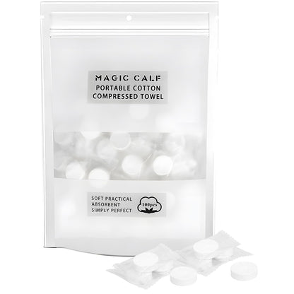 Compressed Towel Tablets- 100 PCS Disposable Portable Face Towels,8.7x 8 in