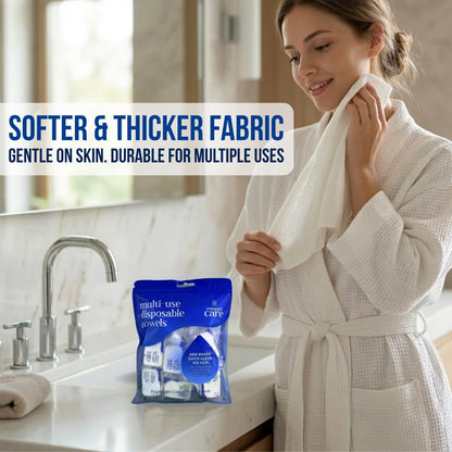 Disposable Washcloths 40 PCS - 100% Cotton Compressed Towels for Travel, Camping, Gym & Personal Hygiene - Chemical-Free Disposable Towel Tablets - Expands with Water - Portable Bulk Face Towels