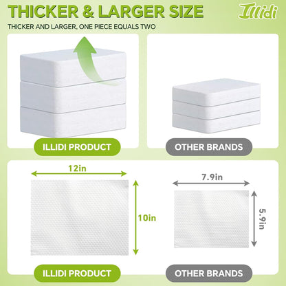 ILLIDI Compressed Towels, 30 Count Individually Wrapped Mini Tablets, Disposable Washcloths, Expands to 12 x 10 Inch Soft & Lint-Free,for Daily Use,Travel, Business Trips,Camping and Hiking