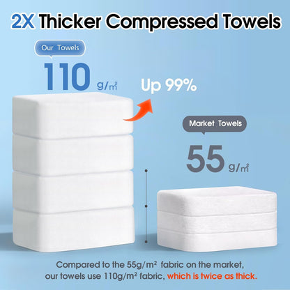 KIVORA Extra Thick Compressed Towels, Ultra Soft, 30 Pack for Travel