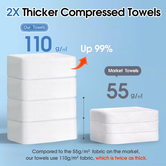 KIVORA Extra Thick Compressed Towels, Ultra Soft, 30 Pack for Travel