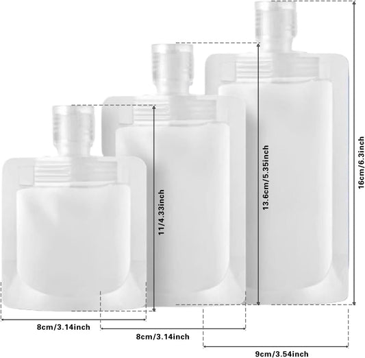 9Pcs 30/50/100ml Travel Size Toiletries with Small Funnel & Label