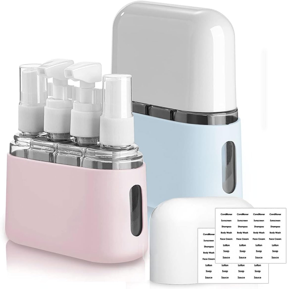 Travel Bottle Set, 8 Pack TSA Approved Travel Size Bottles, Travel Containers Dispenser, Travel Shampoo Bottles for Cosmetic Conditioner and Lotion