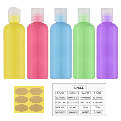 Travel Bottles for Toiletries, 3.4 oz Travel Size Containers, 5pcs, Clear