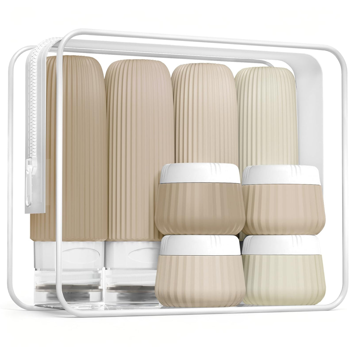 Mrsdry Travel Bottles 8 Pack, TSA Approved 3 oz Travel Containers with Clear Bag, Leak Proof Silicone Squeezable Essentials Jars