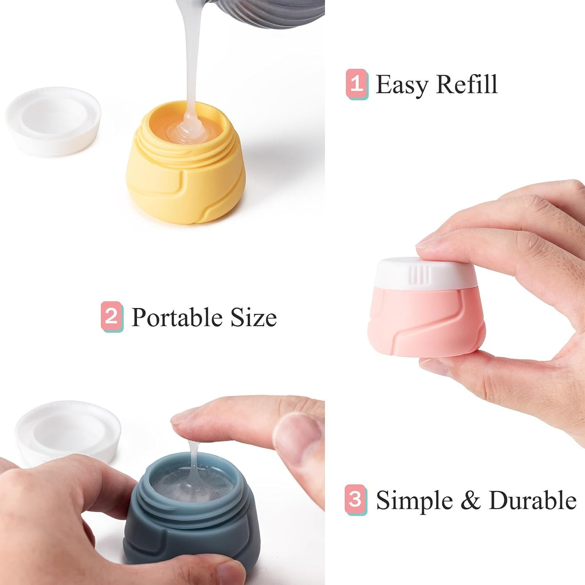 15 Pack Travel Bottles for Toiletries,Silicone Toiletry Containers,Colorful