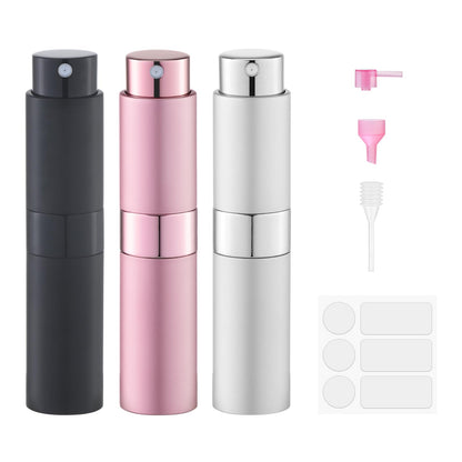 8ml Travel Perfume Bottle Refillable, Atomizer Sprayer for Cologne 3PCS