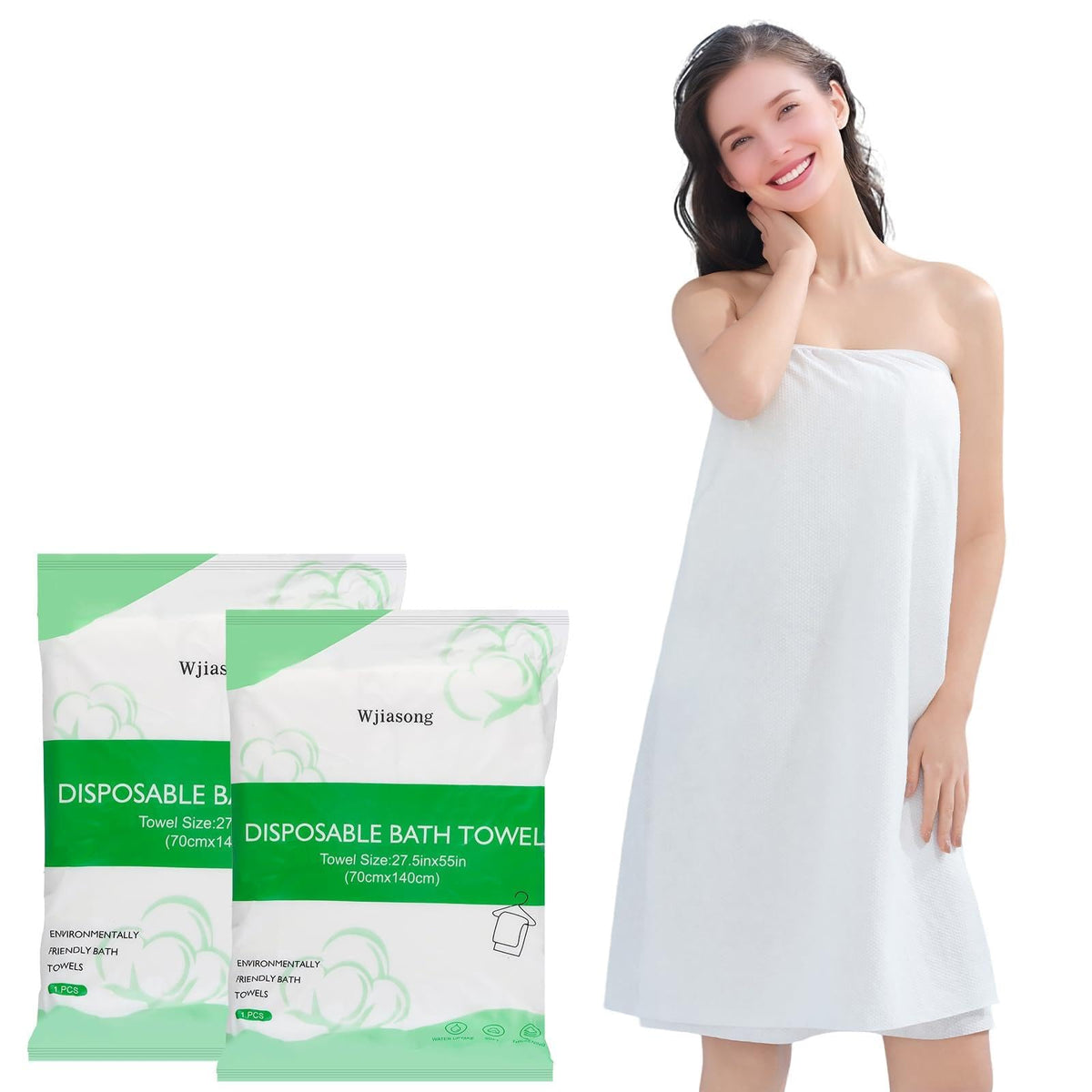 10 Pack Disposable Bath Towels Large 55"x27.5" Thick for Travel