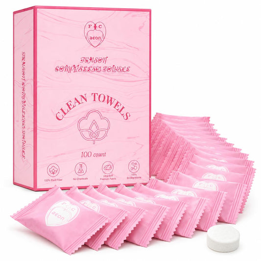 Compressed Towel Tablets, 100 Count Disposable Washcloths for Travel