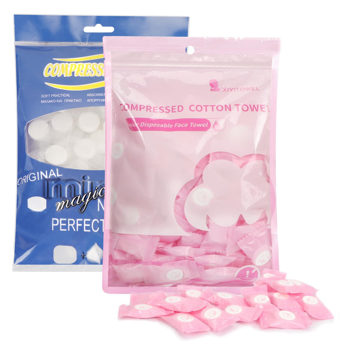 Compressed Towel Tablets- 100 PCS Disposable Portable Face Towels,8.7x 8 in