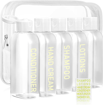 5 Pack Travel Bottles for Toiletries, 3.4oz TSA Approved Travel Containers