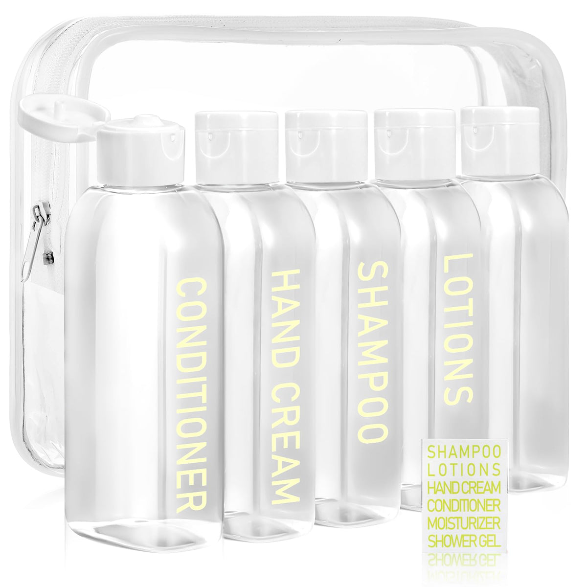 5 Pack Travel Bottles for Toiletries, 3.4oz TSA Approved Travel Containers