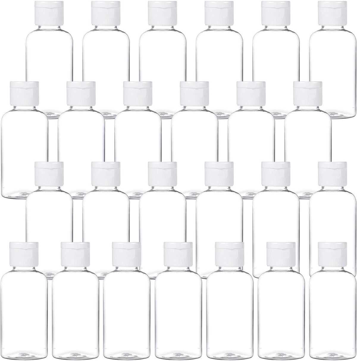 MMonDod 25 Pack 1.7oz/50ml Plastic Empty Bottles, Clear Travel Size Bottles