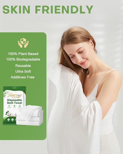 10 Pack Disposable Bath Towels Travel Towel for Body 55" x 27.5"