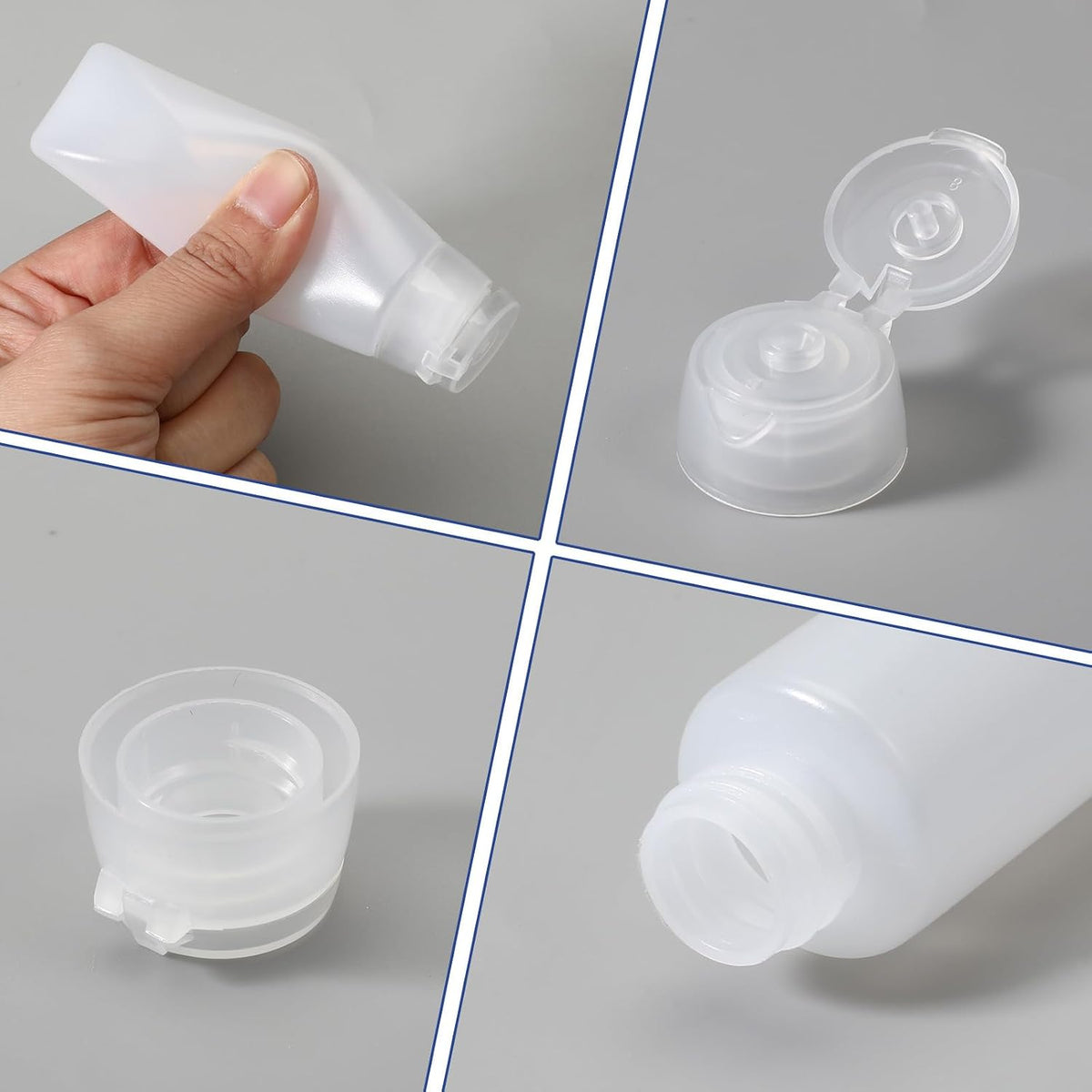 6 Pcs 1 oz Travel Bottles Empty Refillable Toothpaste Tubes Leak Proof Empty Squeeze Tubes Travel Toothpaste Container for Toiletries BPA Free Refillable Tube Squeeze Bottle PE Travel-Size Bottles