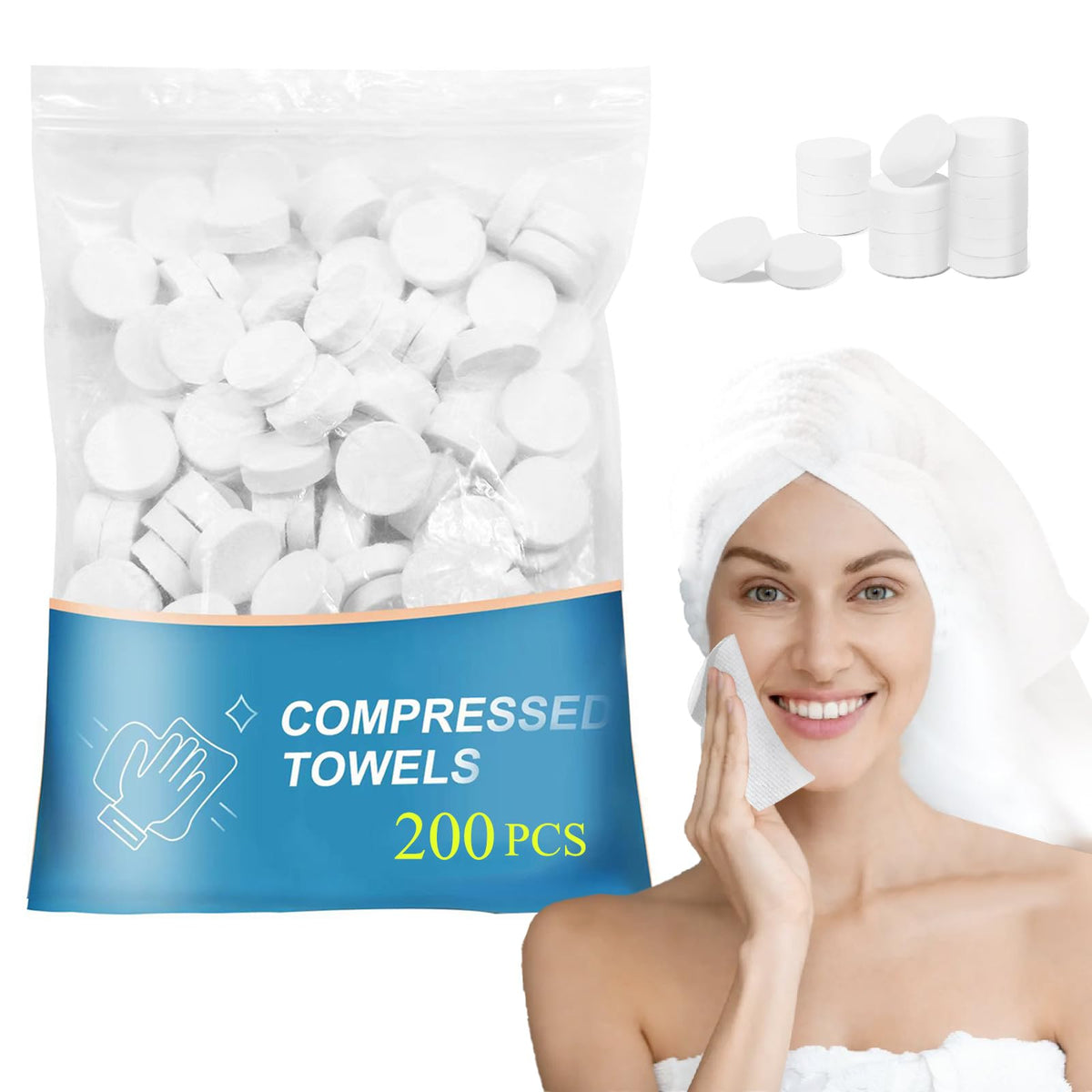 120PCS Compressed Towel Tablets - Disposable Face Towels for Travel