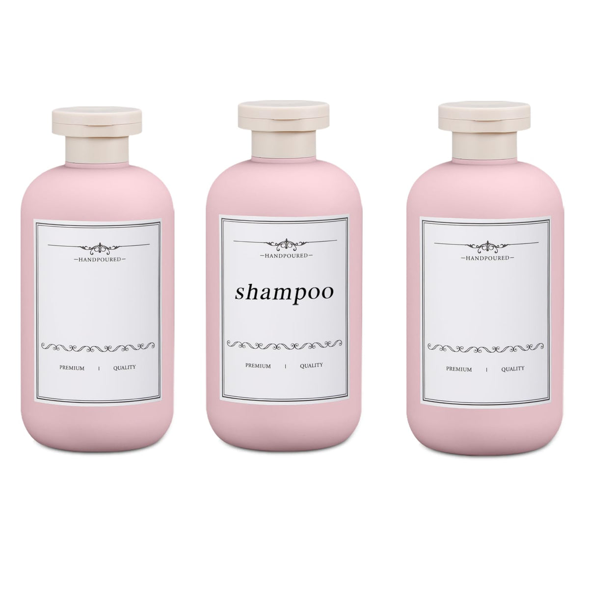 3 PACK Travel Shampoo Bottle, Empty Plastic Squeeze Bottles 6.8oz with Flip Cap, Lotion Container for Toiletries Travel Size Shampoo and Conditioner