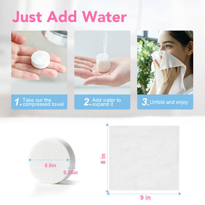GLIMGLINT 100 Pcs Compressed Towels, Mini Disposable Face Towels Tablets
