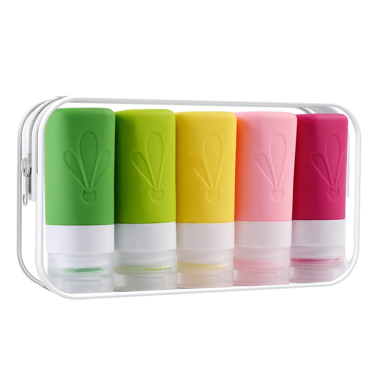 INSFIT Travel Bottles for Toiletries, TSA Approved 3oz Travel Size Toiletries, BPA Free Leak Proof Squeezable Silicone Tubes Travel Essentials for Shampoo Conditioner Lotion Soap