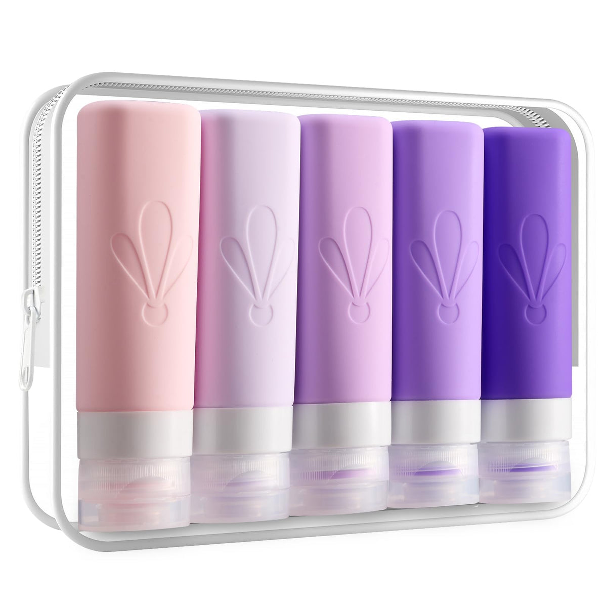 INSFIT Travel Bottles for Toiletries, TSA Approved 3oz Travel Size Toiletries, BPA Free Leak Proof Squeezable Silicone Tubes Travel Essentials for Shampoo Conditioner Lotion Soap