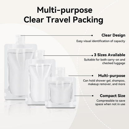 Clear Travel Pouches for Toiletries,9 Pk TSA Leakproof Bottles