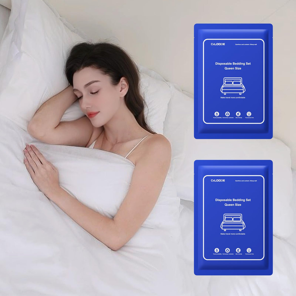 2 Pack Disposable Bed Sheet King Size for Travel Disposable Sheet for Hotel
