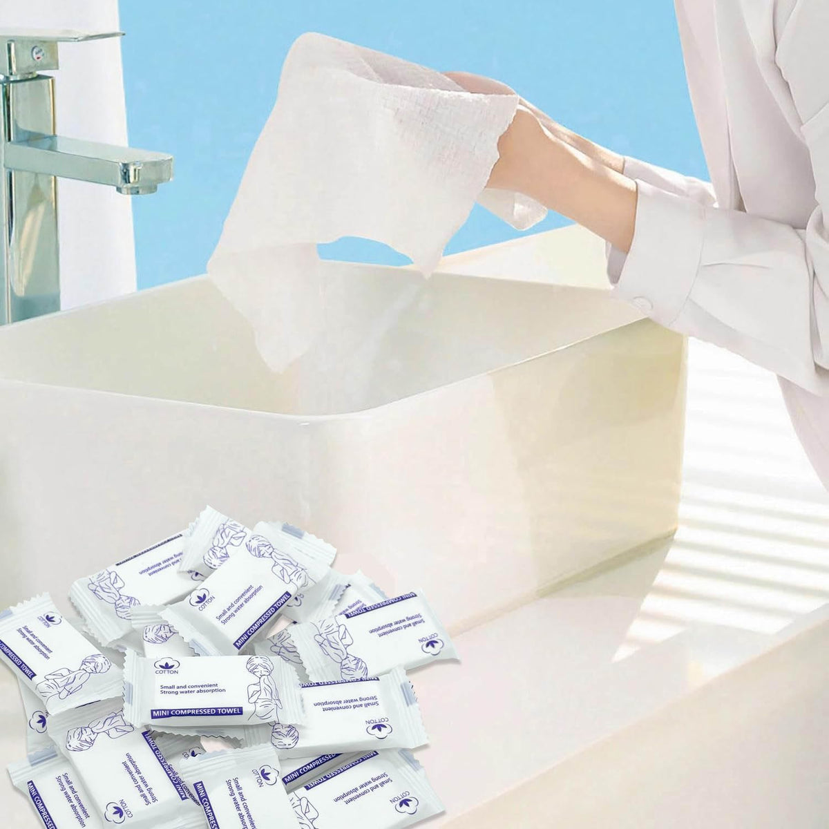 30 Pack Disposable Washcloths for Travel Compressed Towels Tablets