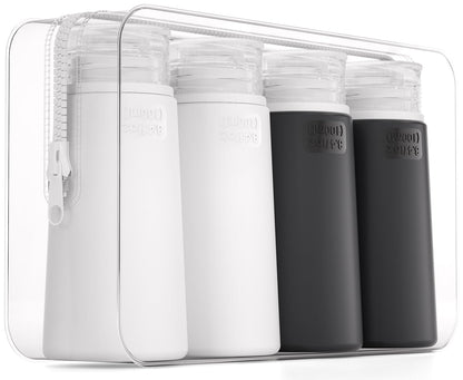 TakeToday Travel Bottles for Toiletries 3.4oz 4 Pack, TSA Leak Proof