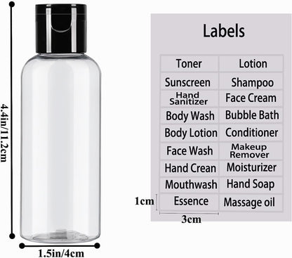 DNSEN 5 Pack 3.4 oz Travel Size Bottles for Toiletries with Labels