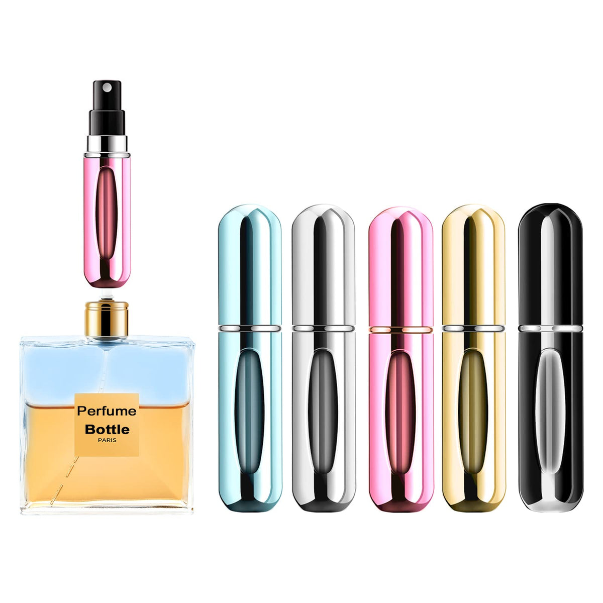 Yamadura Mini Refillable Perfume Portable Atomizer Bottle Refillable Perfume Spray, Refill Pump Case for Traveling and Outgoing (5ml, 4 Pack) 4